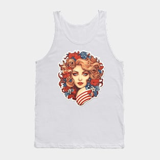 Stars, Stripes & Style - Patriotic American Design Tank Top